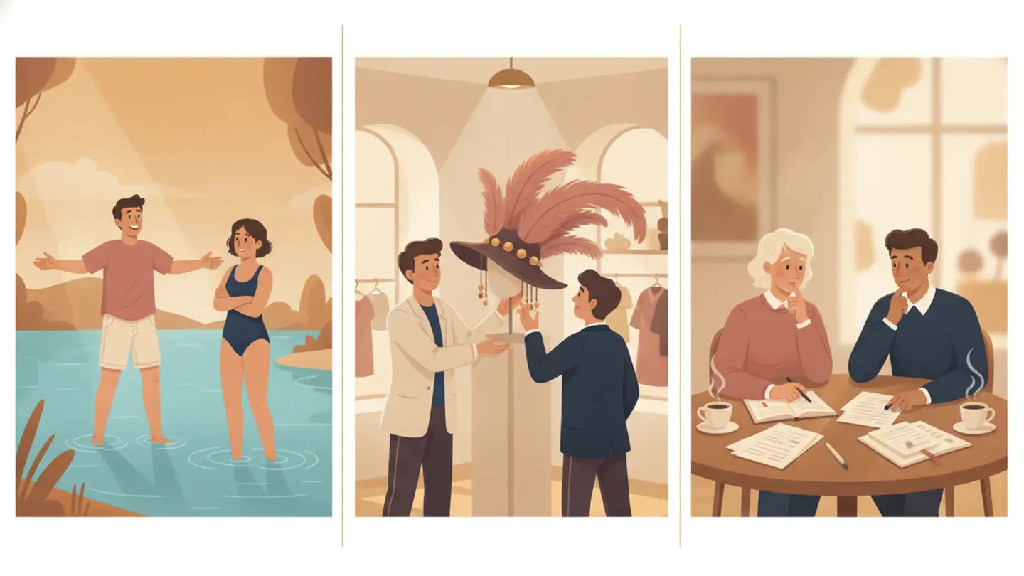 talk into, talk out of, talk over: three scenes side by side