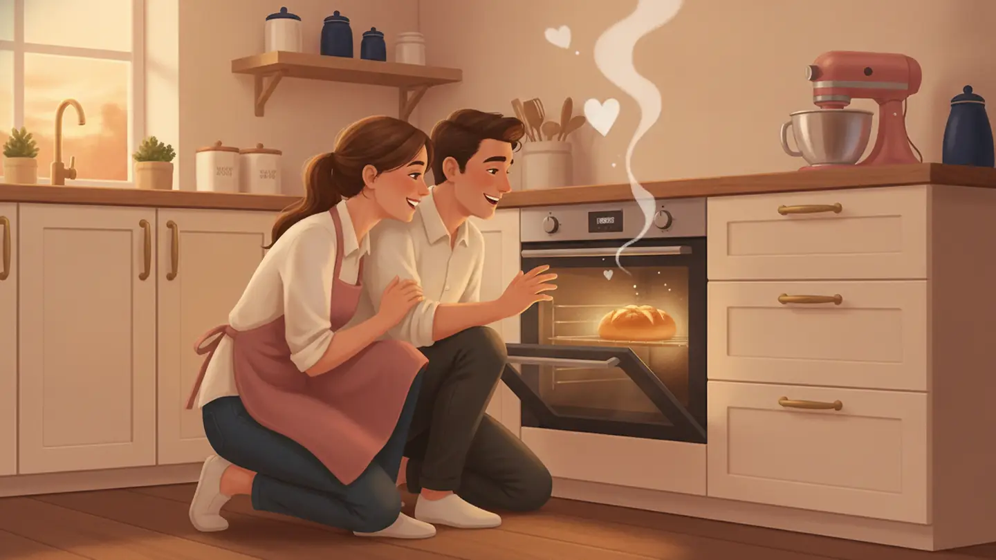 "bun in the oven", drawn literally