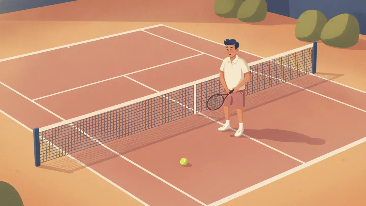 "the ball is in your court", drawn literally